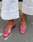 Metallic Heeled Sandals