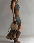 Indie™ | Ethnic Print One-Shoulder Maxi Dress