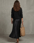 Luciana | Bias Fall Satin Skirt Knit Layer Set