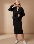 Reya | Button Front Cropped Jacket Midi Dress Set