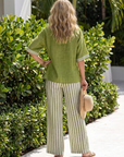 Wren | Contrast V Neck Tunic Stripe Trouser Set