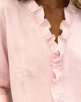 Susan | Blouse with Ruffles, V-Neck and Long Sleeves