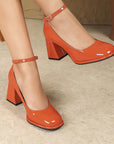 Celeste | Patent Strap Heels