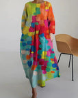 Rachel | Women Abstract Floral Long Sleeve Maxi Dress