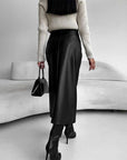 Megan | Women’s High-Slit Elegant Midi Skirt