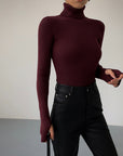 Hailey | Women’s Minimalist Slim Turtleneck Stretch Top