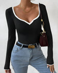 Claire | Women’s Winter Contrast Trim Knit Sweater
