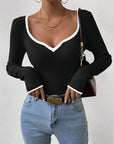 Claire | Women’s Winter Contrast Trim Knit Sweater