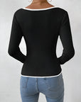 Claire | Women’s Winter Contrast Trim Knit Sweater