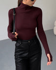 Hailey | Women’s Minimalist Slim Turtleneck Stretch Top