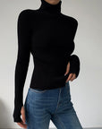 Hailey | Women’s Minimalist Slim Turtleneck Stretch Top