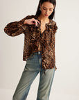 Dakota | Women’s Summer Leopard Ruffle Neck Blouse