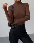 Hailey | Women’s Minimalist Slim Turtleneck Stretch Top