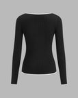 Claire | Women’s Winter Contrast Trim Knit Sweater