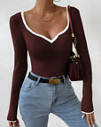 Claire | Women’s Winter Contrast Trim Knit Sweater
