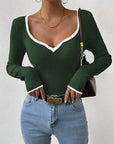 Claire | Women’s Winter Contrast Trim Knit Sweater