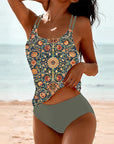 Printed Tankini with Double Strap
