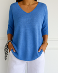 Clara | Women V Neck Short Sleeve Sweater