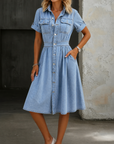 Deborah | Short Sleeve Denim Dress