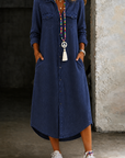 Helen | Casual Elegant Long Denim Shirt Dress
