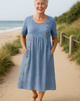 Lori | Striped Midi Dress – Effortless Comfort, Everyday Confidence