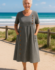 Lori | Striped Midi Dress – Effortless Comfort, Everyday Confidence