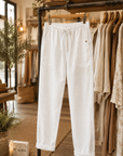 Sheila | Loose Pants in Solid Color with Pockets Sashes