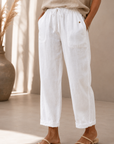 Sheila | Loose Pants in Solid Color with Pockets Sashes