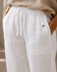 Sheila | Loose Pants in Solid Color with Pockets Sashes