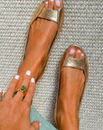 Metallic Textured Ballet Flats