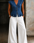 Viera | V-Neck Denim Top
