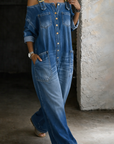 Sophia | Off Shoulder Denim Jumpsuit