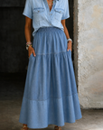 Sarah | Elastic Waist Denim Skirt