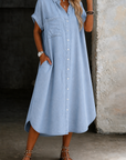 Karen | Lightweight Denim Style Shirt Dress