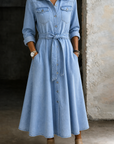 Luna | Long Sleeve Denim Dress