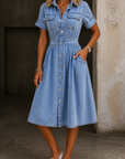Deborah | Short Sleeve Denim Dress