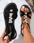 Christina | Comfortable Black Flat Sandals
