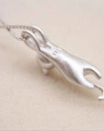 Cute Necklace with a Silver Kitten 925