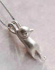 Cute Necklace with a Silver Kitten 925