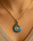 Seashell Pearl Pendant Necklace