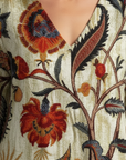 Corisande | V Neck Long Sleeve Floral Midi Dress