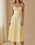 Samantha | Women’s Corset Midi Dress Flowing Skirt