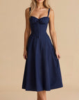 Samantha | Women’s Corset Midi Dress Flowing Skirt