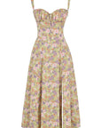 Samantha | Women’s Corset Midi Dress Flowing Skirt