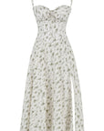Samantha | Women’s Corset Midi Dress Flowing Skirt