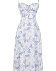 Samantha | Women’s Corset Midi Dress Flowing Skirt