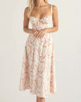 Samantha | Women’s Corset Midi Dress Flowing Skirt