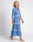 Ysolde | Three Quarter Sleeve Chain Pattern Midi Dress
