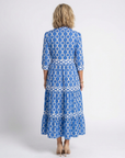 Ysolde | Three Quarter Sleeve Chain Pattern Midi Dress