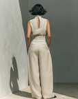 Marieta | Minimalist Set of Sleeveless Blouse and Wide Pants